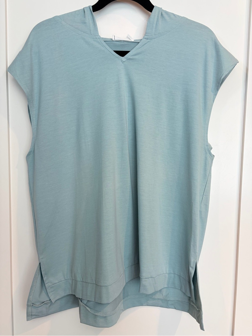 NWT Heyson Blue Hooded V-Neck Tunic Top Size L